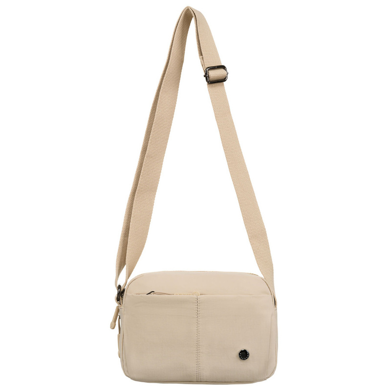 Listonoszka damska w beżowym kolorze zawieszona na regulowanym pasku - Peterson