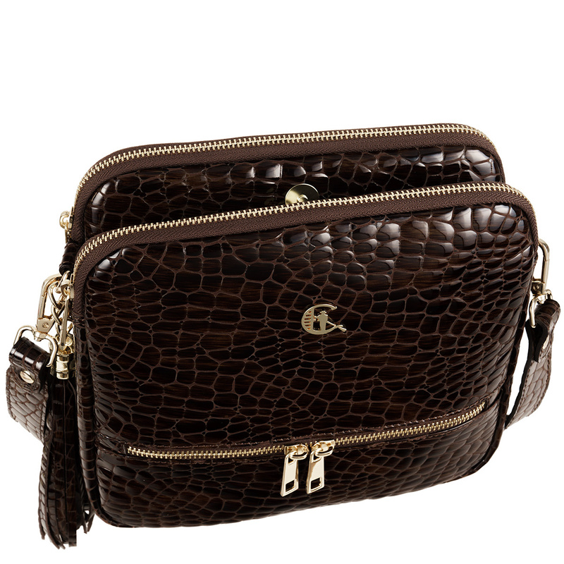 Torebka skórzana Canaletto ze skóry naturalnej lakierowanej TD840s341