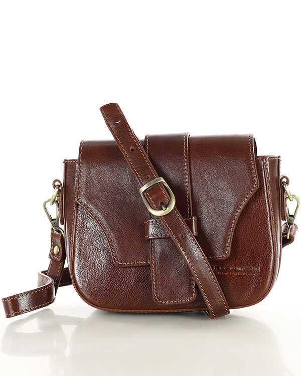 Torebka skórzana crossbody bag MAZZINI VERONA - brąz