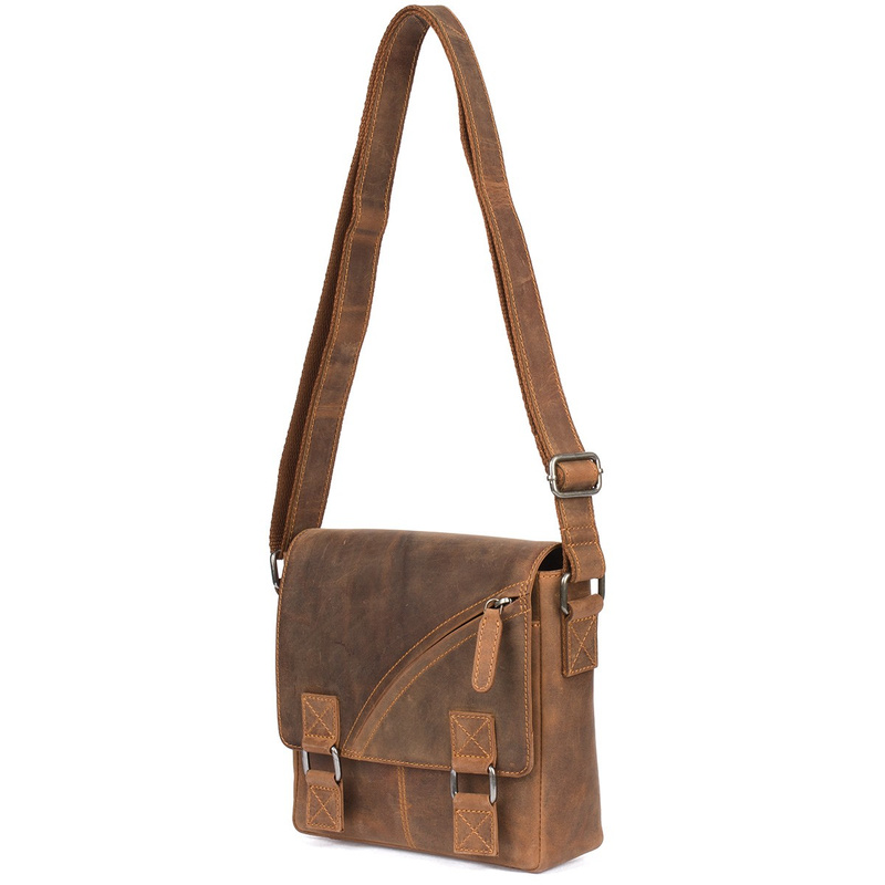 Torba męska skórzana na ramię zgrabna brązowa elegancka Beltimore N13