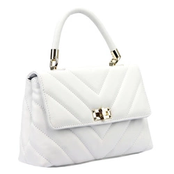 Luka listonoszka damska skóra naturalna pikowana z paskiem uchwytem