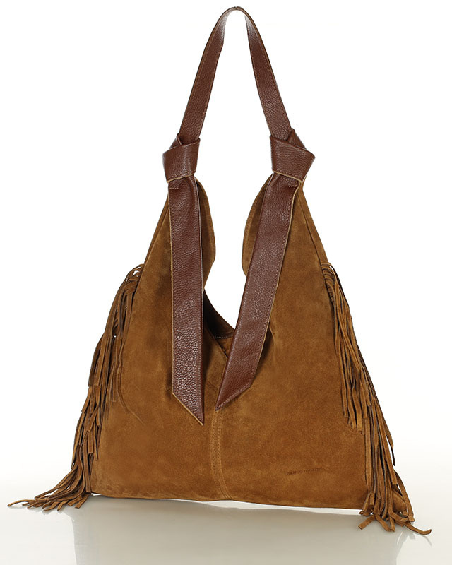 Torebka damska worek hobo bag skóra naturalna - MARCO MAZZINI czarna