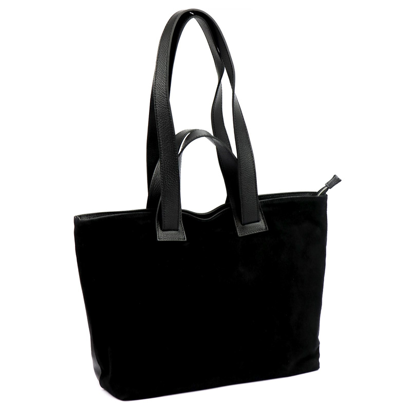 zamsz + Damska torebka ze skóry naturalnej Luka 25-077