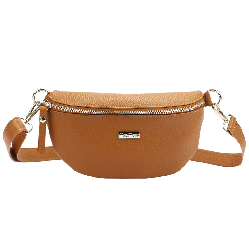 MiaMore damska saszetka nerka skóra naturalna przez ramię z kieszenią