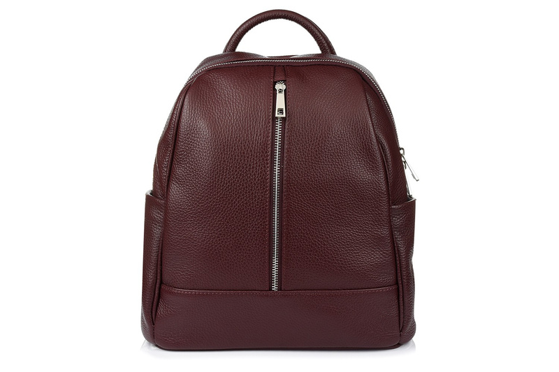 Pudrowy róż Włoski Plecak Skórzany A4 damski pojemny solidny C78