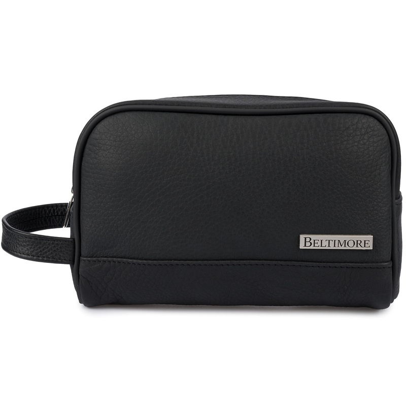 Kosmetyczka skórzana czarna saszetka podróżna elegancka Beltimore R24