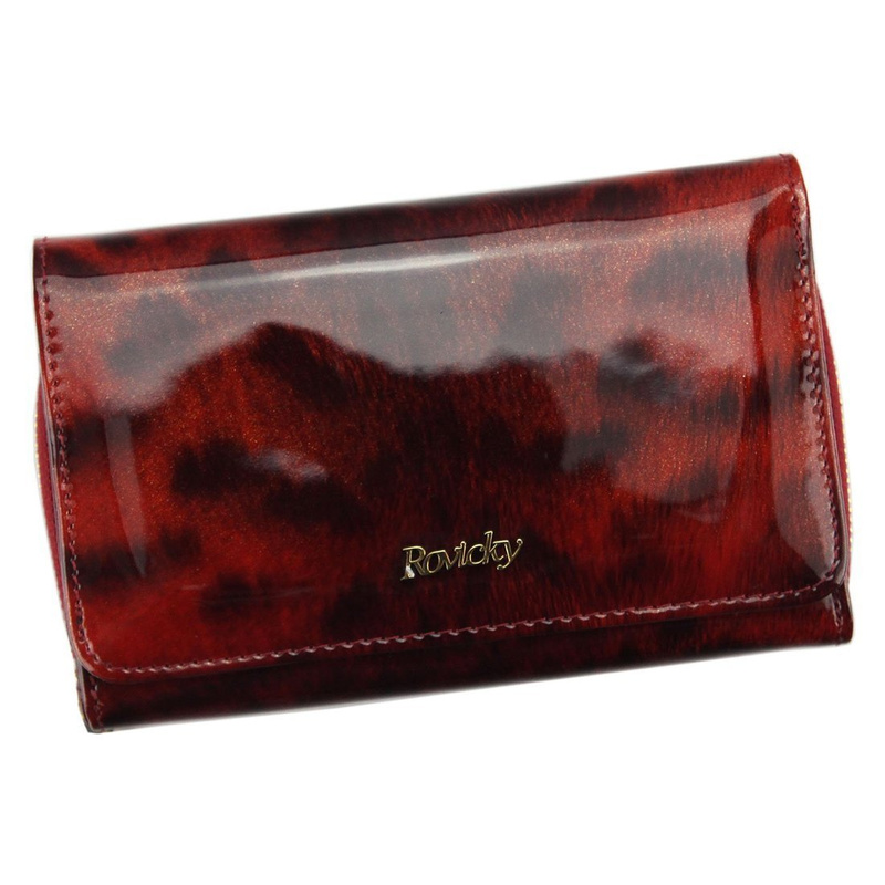 Rovicky damska portmonetka skóra naturalna lakierowana podłużny portfel