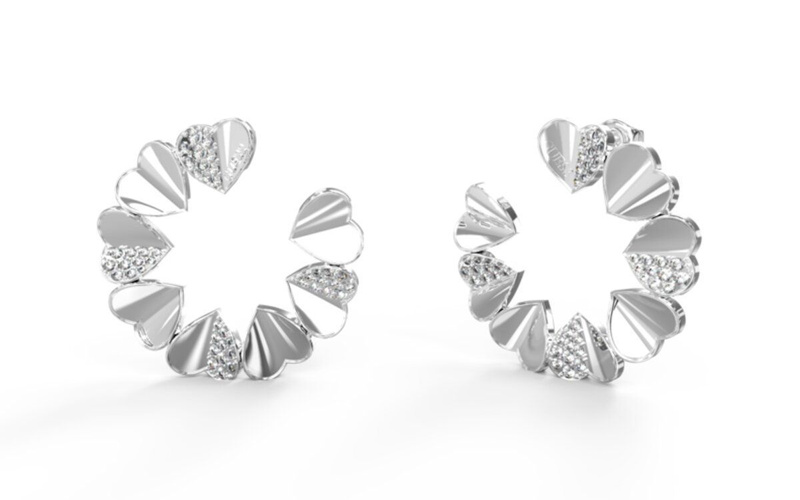Biżuteria GUESS JUBE03037JWRH. Kolczyki, Kolor szary. Kobieta.