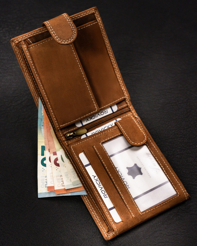 Skórzany męski portfel wzór czaszki od Always Wild