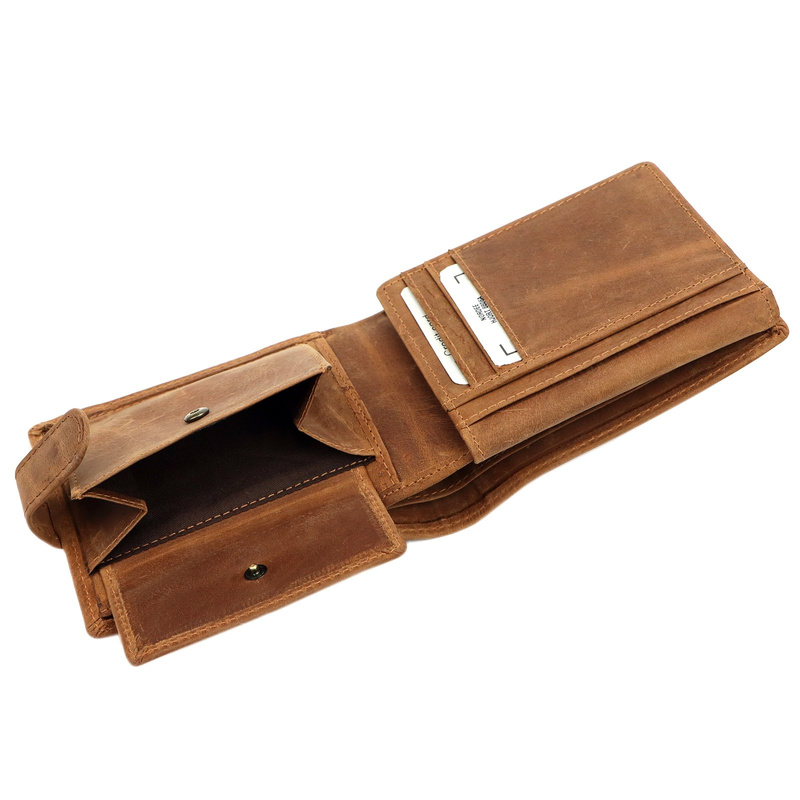 Nordee portfel męski skóra naturalna rozbudowany zamykany na zatrzask