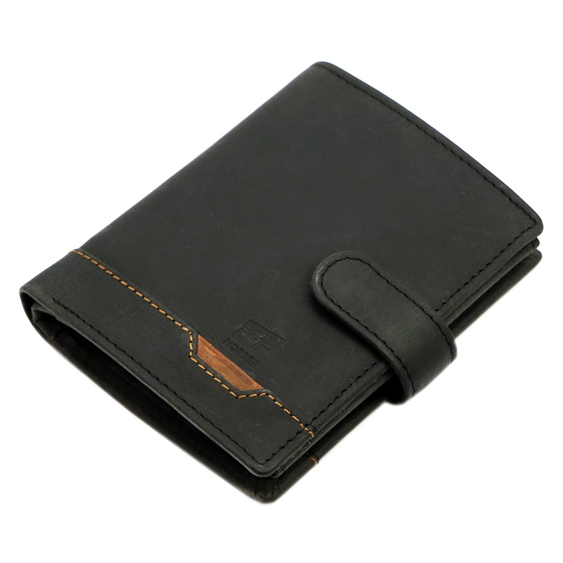 Nordee portfel męski skóra naturalna duży pionowy rozbudowany na zatrzask