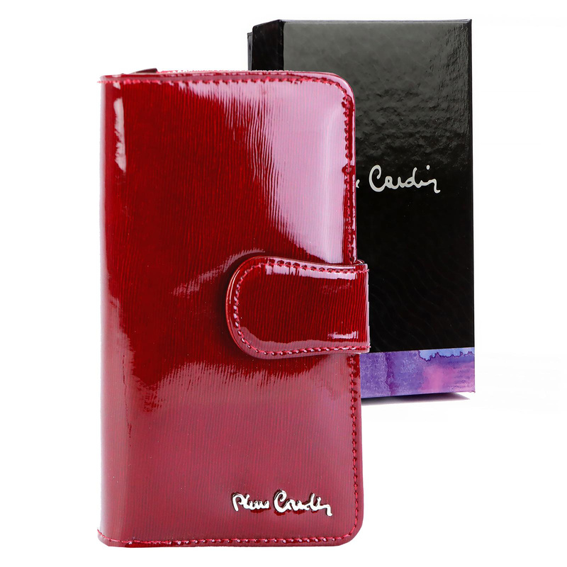 Pierre Cardin damski pionowy duży portfel skórzany podłużna portmonetka