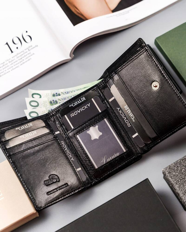 Skórzany kompaktowy damski portfel od 4U Cavaldi