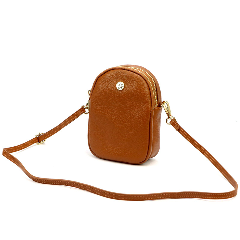 Mała skórzana damska listonoszka etui od Gregorio