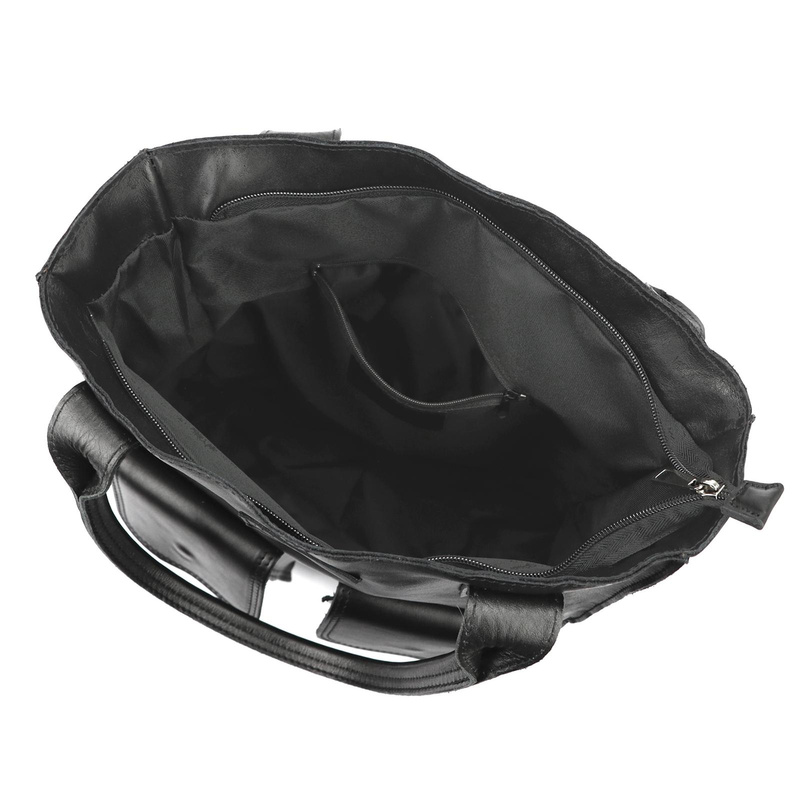 Angelo Torebka na ramię Duża damska shopperbag z kieszeniami skórzana