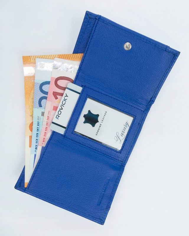 Rovicky mały damski portfel skóra naturalna zgrabna portmonetka pojemna