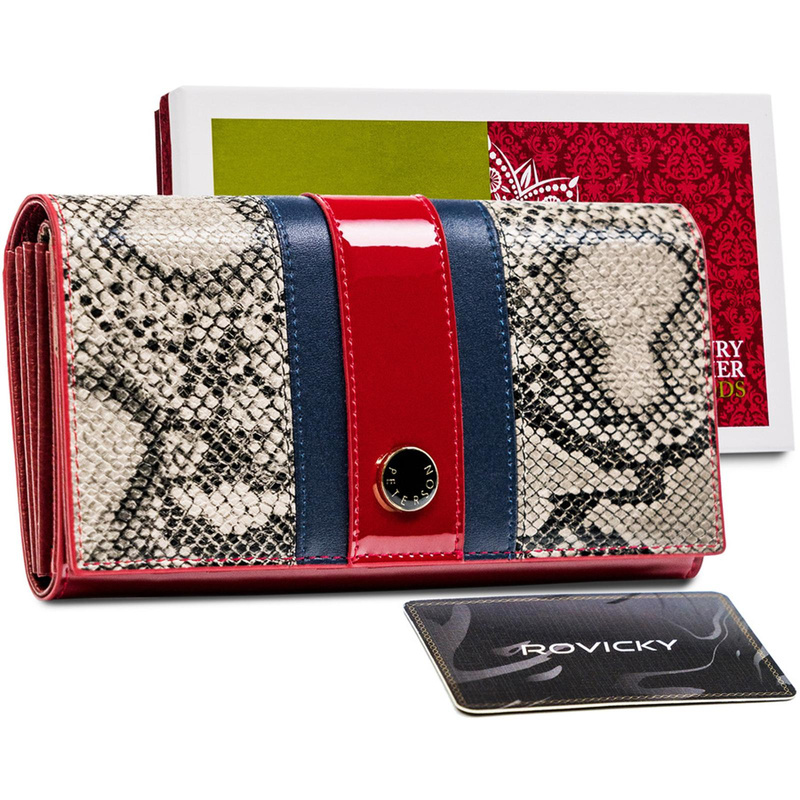 Skórzany damski portfel Peterson PTN ST-415 SNAKE