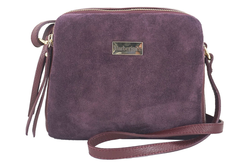 Damska skórzana listonoszka włoska - Beżowa ciemna