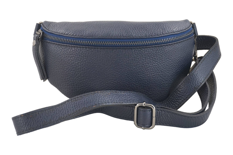 Saszetka / nerka skórzana młodzieżowa - Czarna