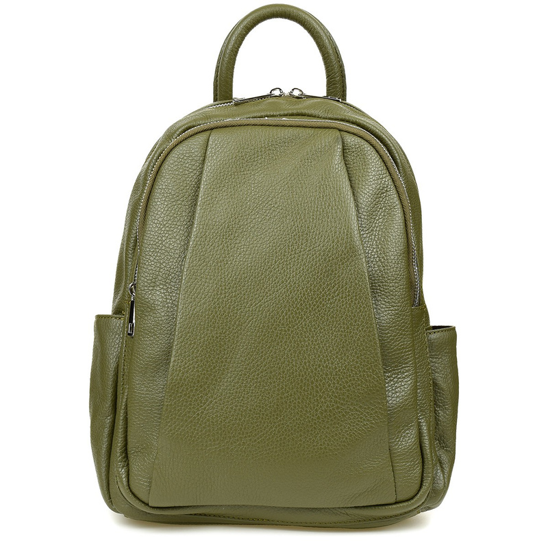 Granatowy Włoski Plecak Skórzany A4 damski dużo kieszeni C79