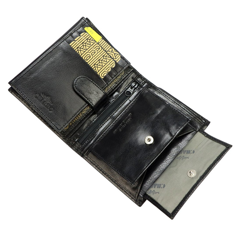 Charro Męski duży portfel skóra naturalna rozbudowany pionowy składany