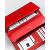 Duży, czerwony portfel damski ze skóry naturalnej i ekologicznej wyposażony w system RFID - Rovicky