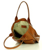 Torebka skórzany shopper bag z kieszeniami - MARCO MAZZINI brąz karmel