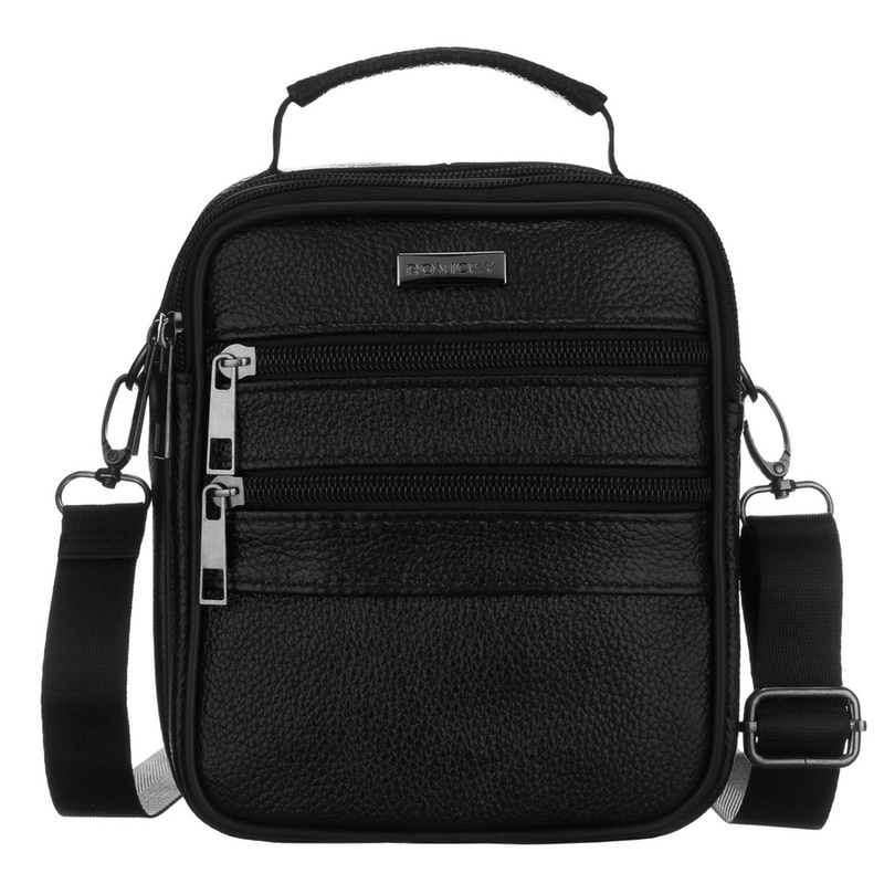 Listonoszka męska ze skóry naturalnej w czarnym kolorze - Rovicky