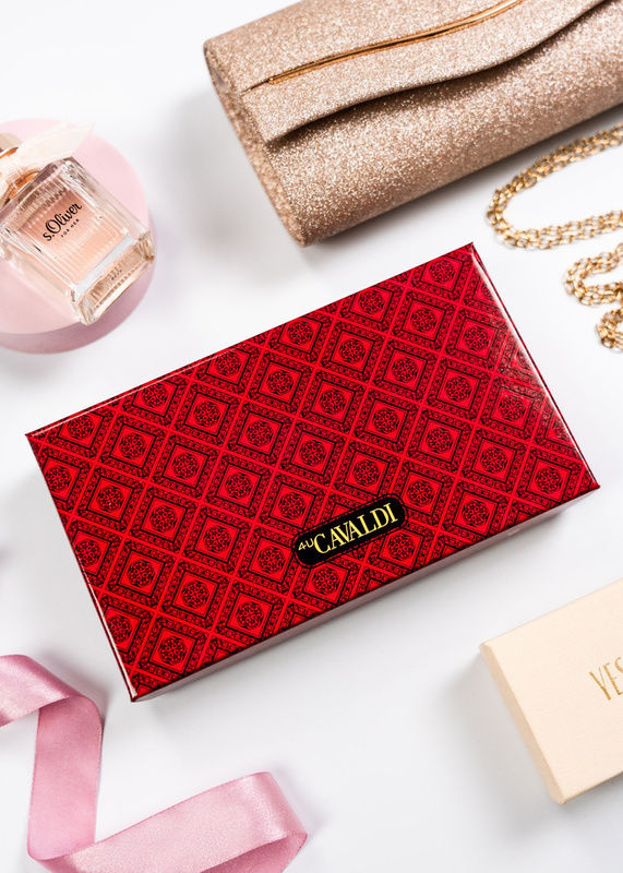 Podłużna portmonetka Stylowy damski portfel ze wzorem skóry węża Cavaldi