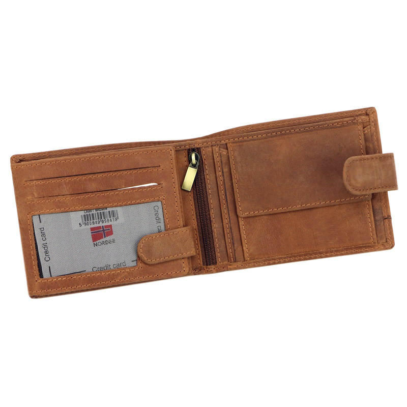 Nordee poziomy portfel skóra naturalna męski rozbudowana portmonetka
