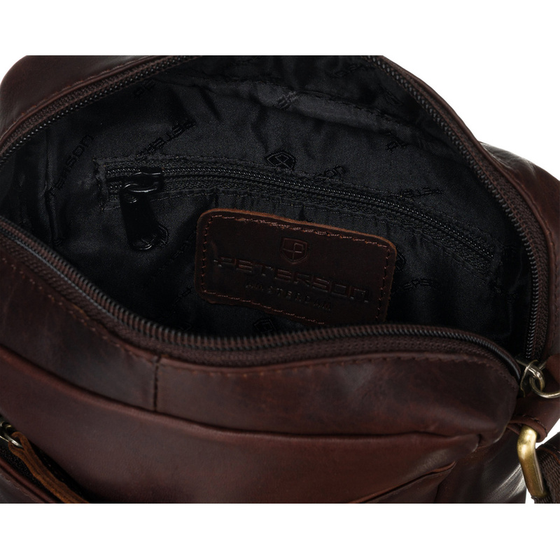 Męska torba crossbody ze skóry naturalnej z kieszeniami- Peterson