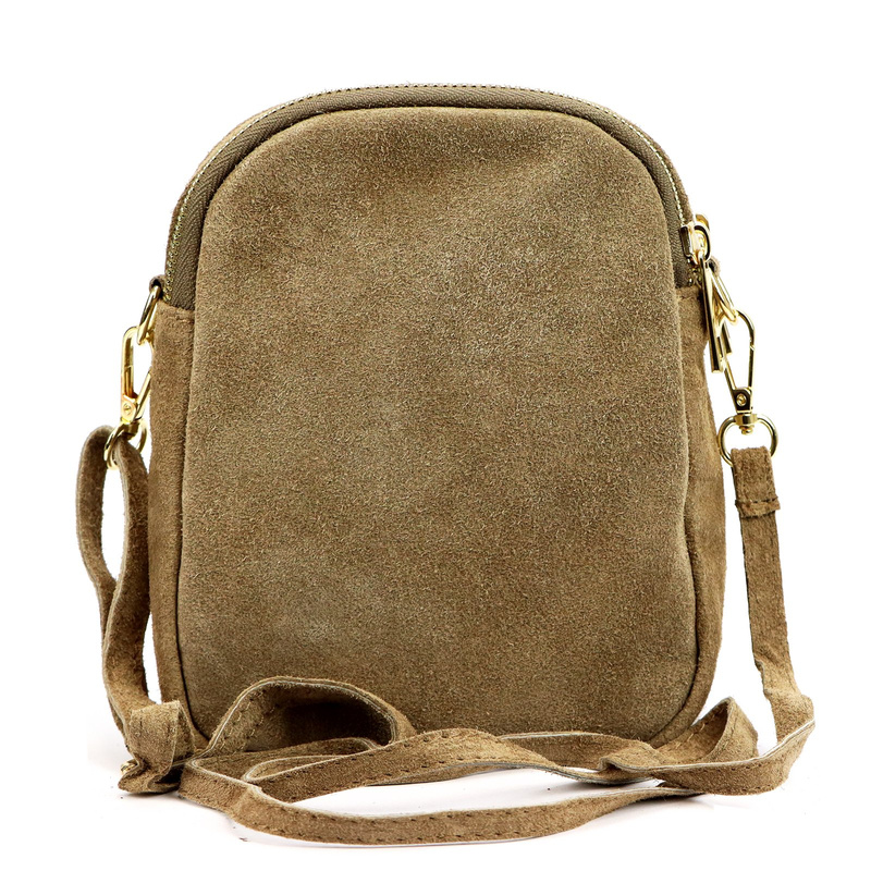 Luka Mała damska dwukomorowa listonoszka skórzana zamszowa przez ramię