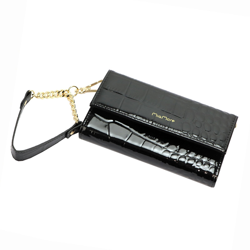 MiaMore etui Iphone 12 PRO case z klapą wzór skóra krokodyla z łańcuszkiem