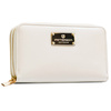 Portfel damski w typie piórnika ze skóry ekologicznej w białym kolorze, wyposażony w system RFID - Peterson
