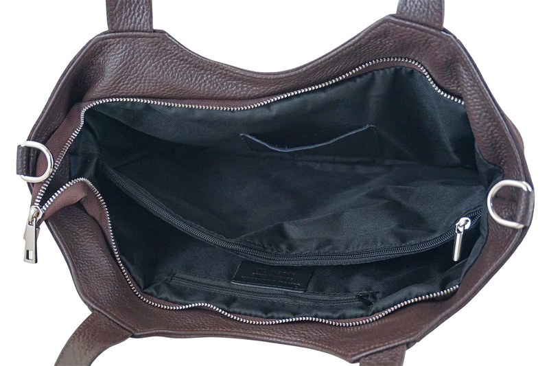 Torebka damska zamszowa typu worek - Brązowa ciemna