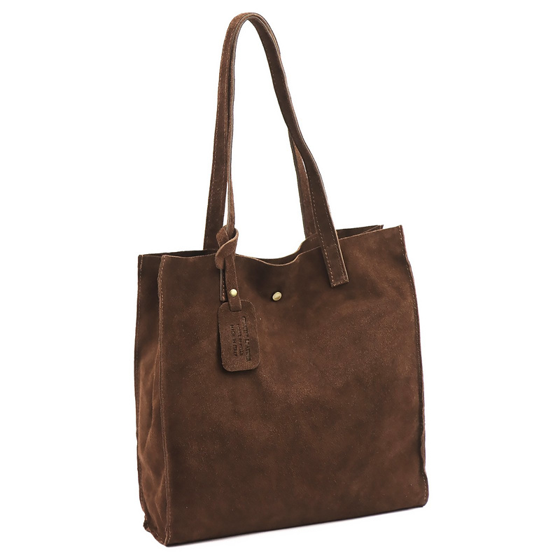 Luka Zamszowa duża damska shopperbag torebka na ramię z kosmetyczką