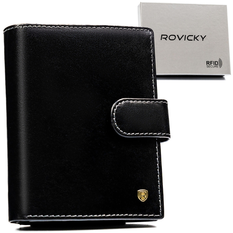 Męski skórzany rozbudowany portfel z RFID Rovicky
