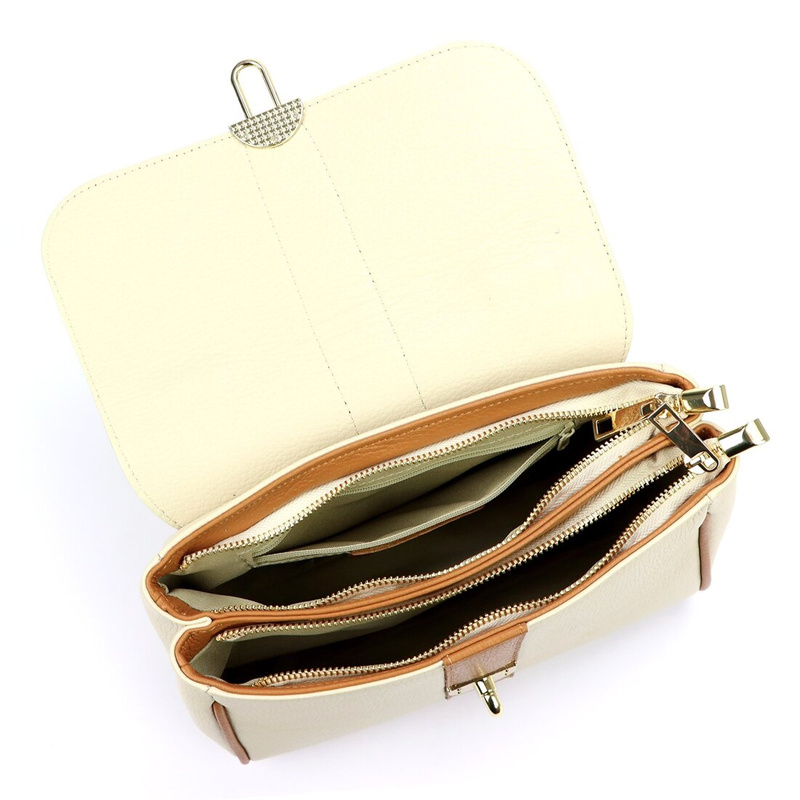 Luka Skórzana damska listonoszka z paskiem z organizerem torebka do ręki