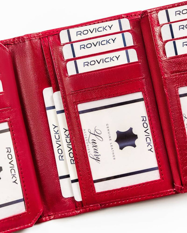 Elegancki pojemny portfel damski skórzany Rovicky