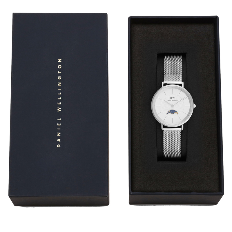 Zegarek DANIEL WELLINGTON DW00100772. Kwarcowy, Kolor srebrny. PETITE MOON