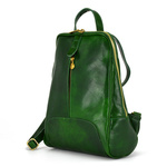 Florence Miejski Damski plecak skóra naturalna z kieszeniami na suwak