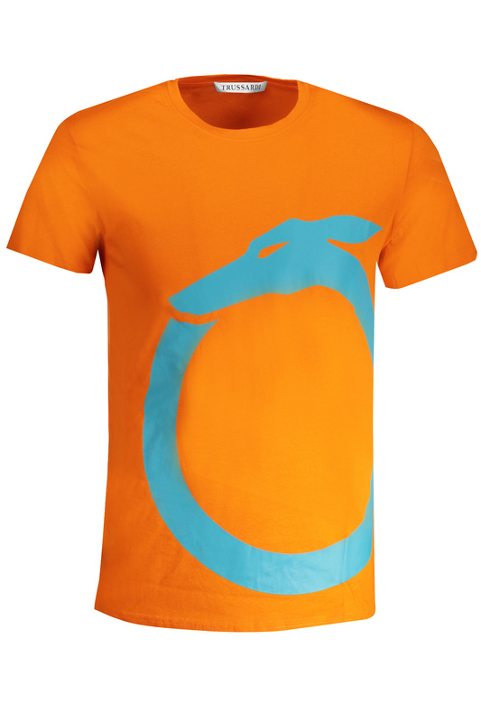 T-SHIRT MĘSKI Z KRÓTKIM RĘKAWEM TRUSSARDI POMARAŃCZOWY