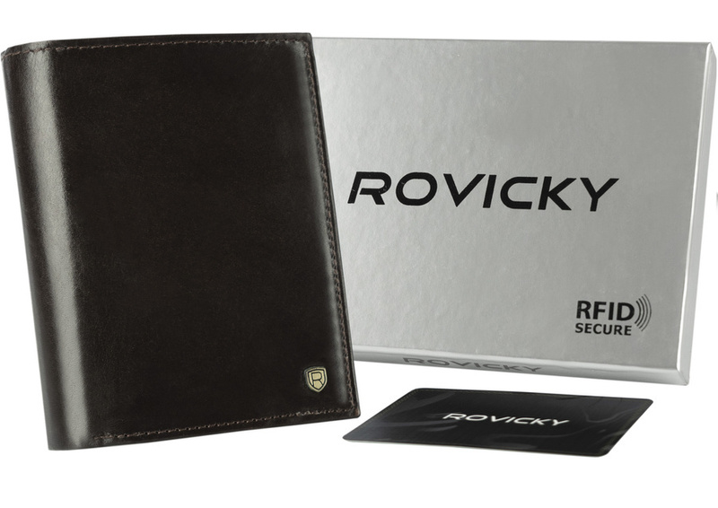 Elegancki Skórzany męski portfel Rovicky z RFID