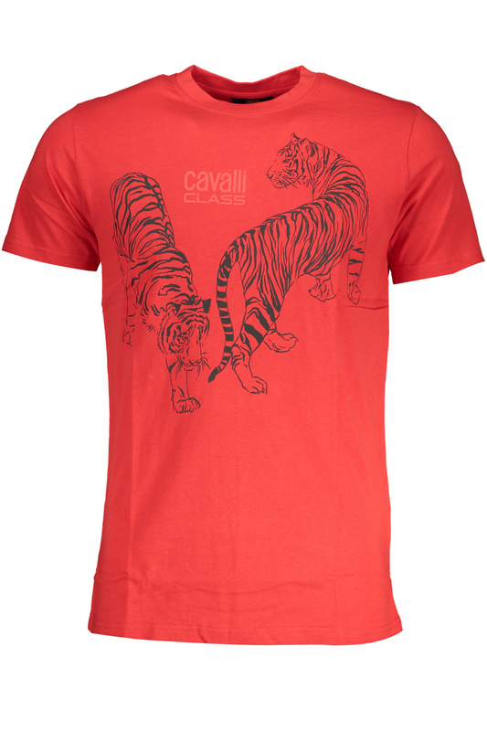 T-SHIRT MĘSKI Z KRÓTKIM RĘKAWEM KLASY CAVALLI CZERWONY