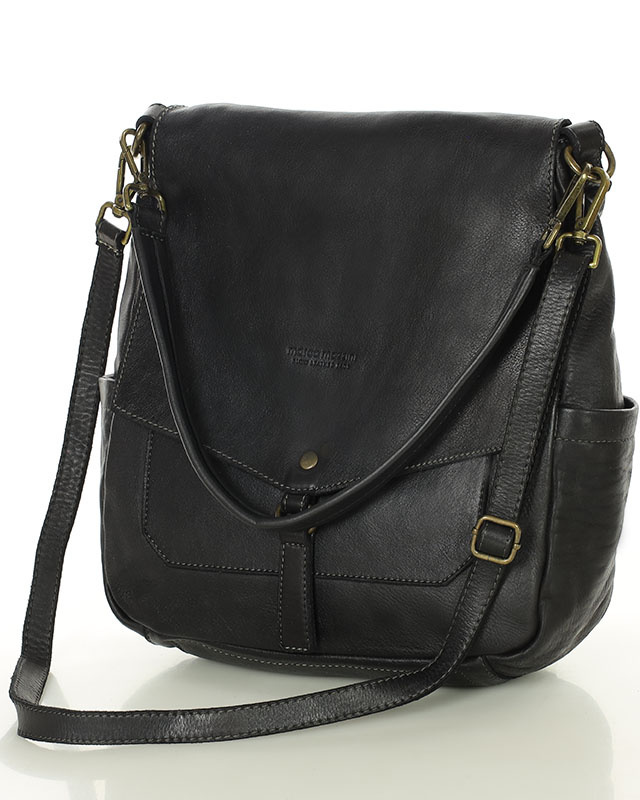 Wygodna torba damska na ramię skóra naturalna vera pelle - MARCO MAZZINI czarna