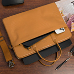 Torba skórzana aktówka teczka croco na laptopa 15"6 brązowa A4 Beltimore S18