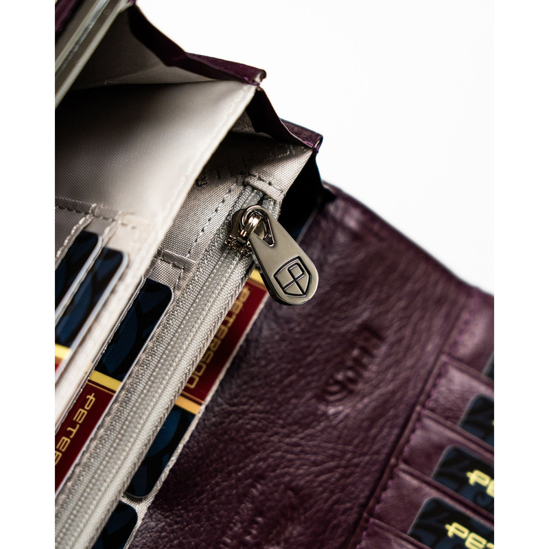 skóra naturalna + Damski portfel ze skóry ekologicznej Peterson PTN PS122-FDS