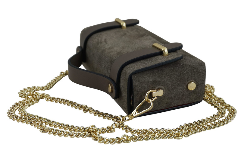 Zamszowa torebka Barberinis wizytowa - Beżowa ciemna