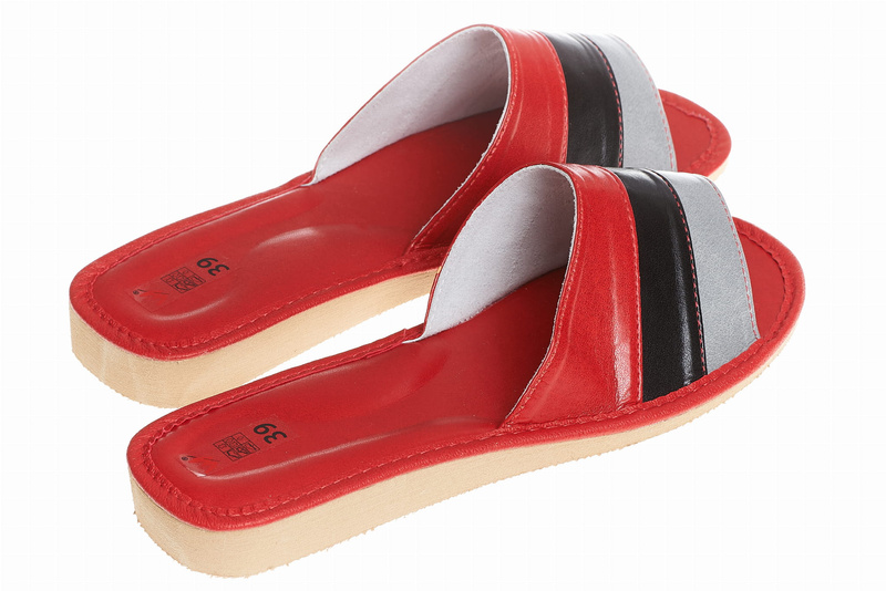 Wójciak Podhale damskie kapcie skóra naturalna klin o wysokości 2,5 cm