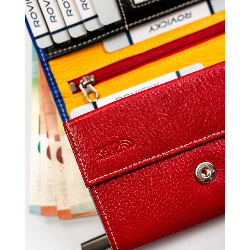 Zgrabna damska portmonetka skórzana z RFID Rovicky